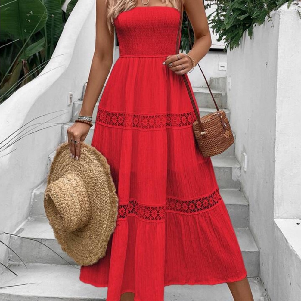 Brand new red strapless dress